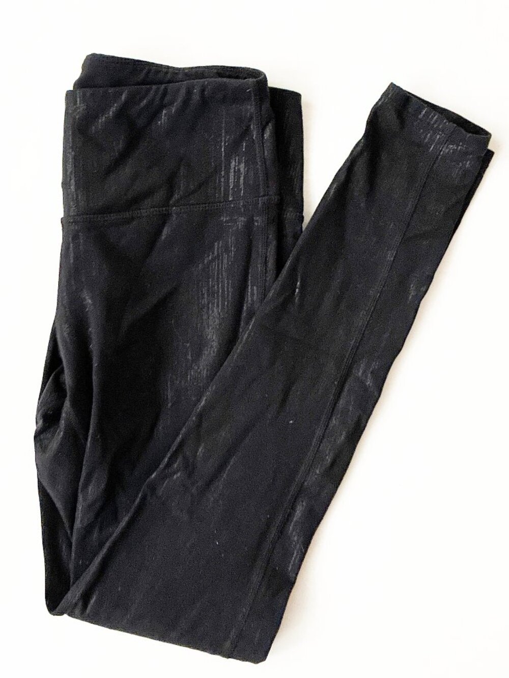 Athleta Chaturanga Metallic Crackle High Rise Leggings - Small - Black